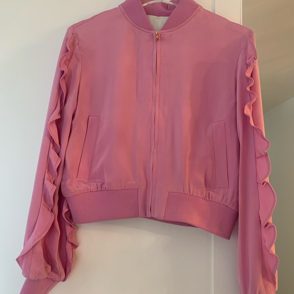 TIBI PINK BOMBER JACKET XS